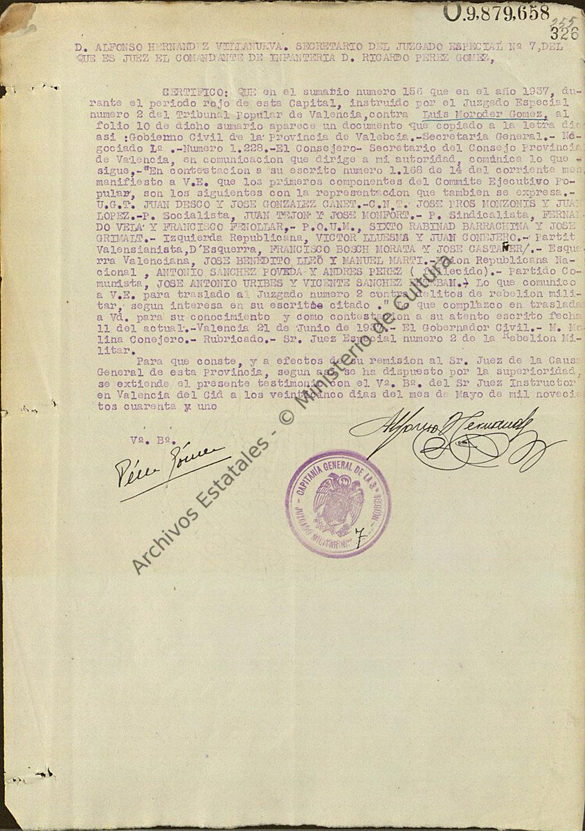 Ací teniu una imatge de l'expedient que el règim franquista em va obrir dins el que van denominar la "Causa General".