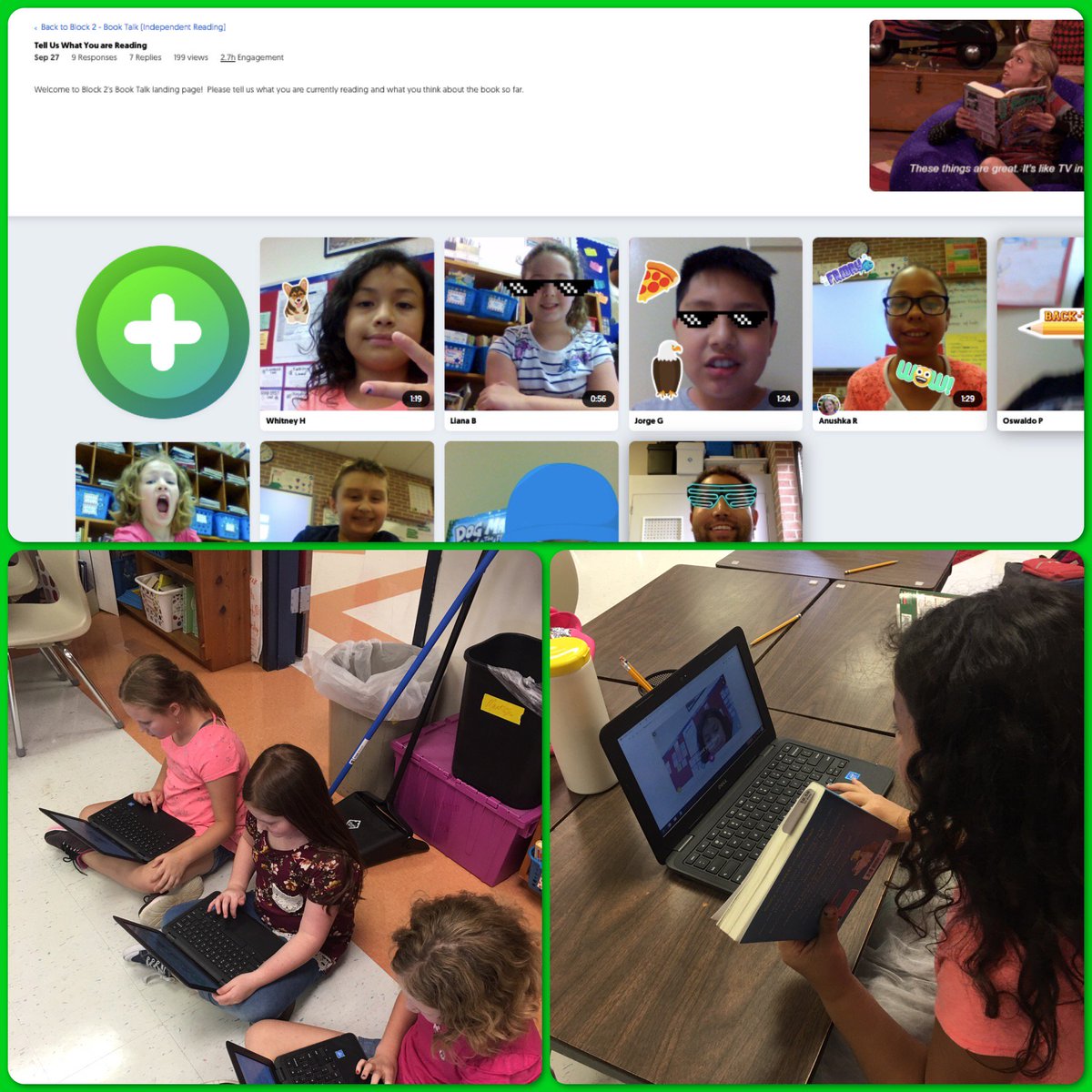 Kipp Martin (@mrmartins_rm306) on Twitter photo Introduced @Flipgrid to my Ss this afternoon. They love it! A great way to #differentiateinstruction! My Ss can't wait to start #booktalks about their independent reading & hearing about their friends' books. #OakGrovePatriots Thanks <a href="/JuliePJones/">Julie P. Jones, PhD</a> for introducing it to me! Introduced @Flipgrid to my Ss this afternoon. They love it! A great way to #differentiateinstruction! My Ss can't wait to start #booktalks about their independent reading & hearing about their friends' books. #OakGrovePatriots Thanks <a href="/JuliePJones/">Julie P. Jones, PhD</a> for introducing it to me!