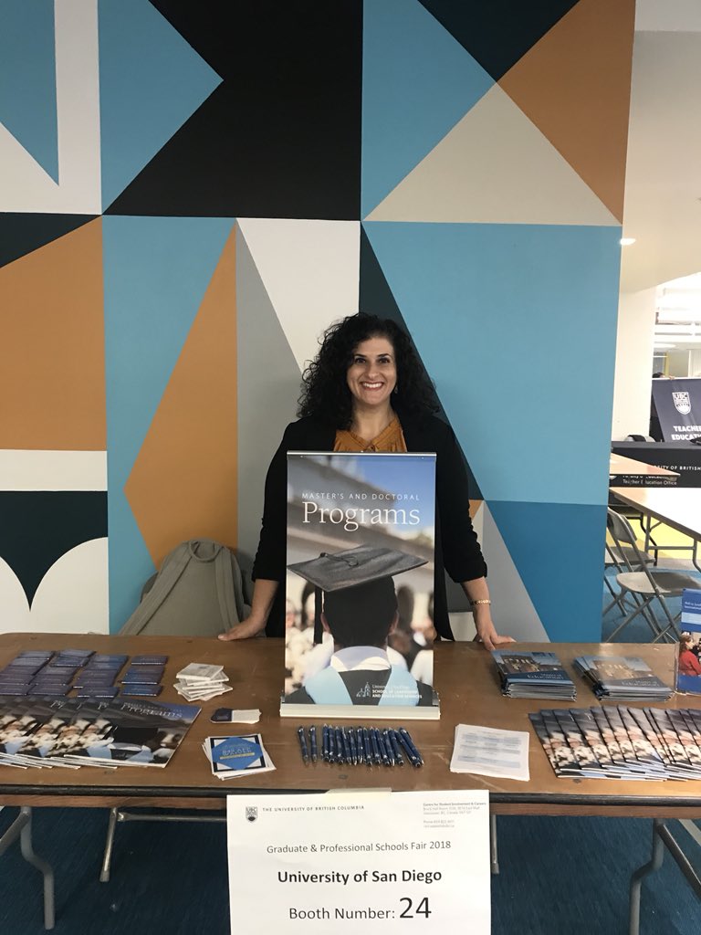 USDSOLESGrads's tweet photo. Excited to meet everyone at the @UBC Graduate and Professional School Fair today. Stop by booth #24 from 11am-4pm to meet @usdsoles https://t.co/vbJgMzEI3Q