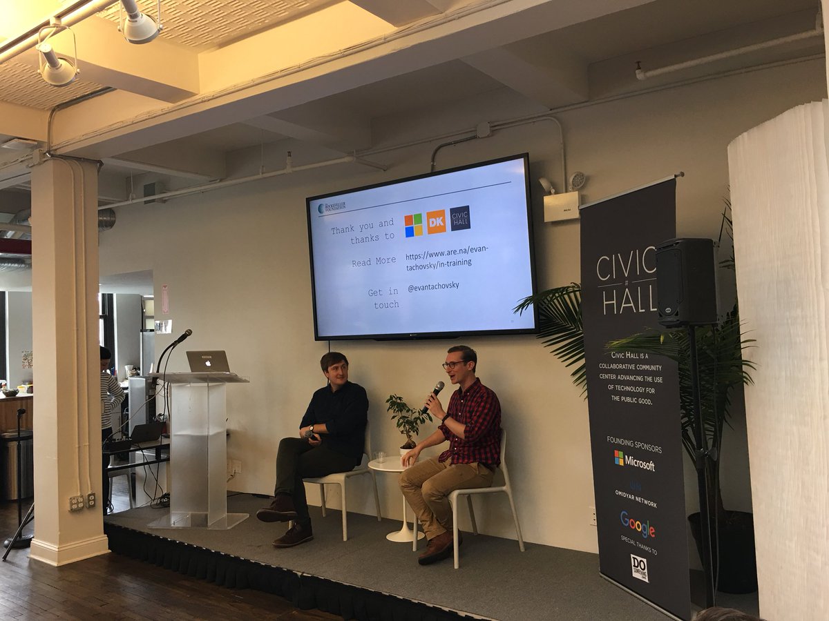 DataKind's tweet image. DK&apos;s own @jakeporway closing-out #MachineEatable with an allusion to #D4GX panel w/@EvanTachovsky - What do we need to solve for #data4good in 2025? The data set problem is a big component. Huge thanks to @CivicHall, @EvanTachovsky &amp;amp; @MicrosoftNY for another great event with us!