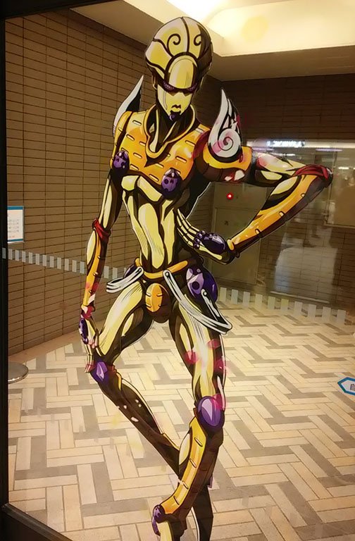 わにぱ参加された皆様お疲れ様でした、もっと積極的に話しかければよかったといつも後で後悔、料理の写真を撮り忘れたので帰路にあったジョジョ写真で代用、ガラスに貼られたGEがなんか本物のスタンドっぽくてカックイイ…! 