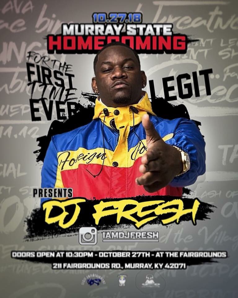 TheRealVAE's tweet photo. #OfficialMurrayStateHomecoming2k18🔥❗️…Hosted by #LegitEntertainment🎲🔥❗️…@IAMDJFRESH &amp; @IAMDJKREATIVE will be on the 1s &amp; 2s🎙🔥❗️…#TooTurnt❗️ https://t.co/A9ZRKRssHe