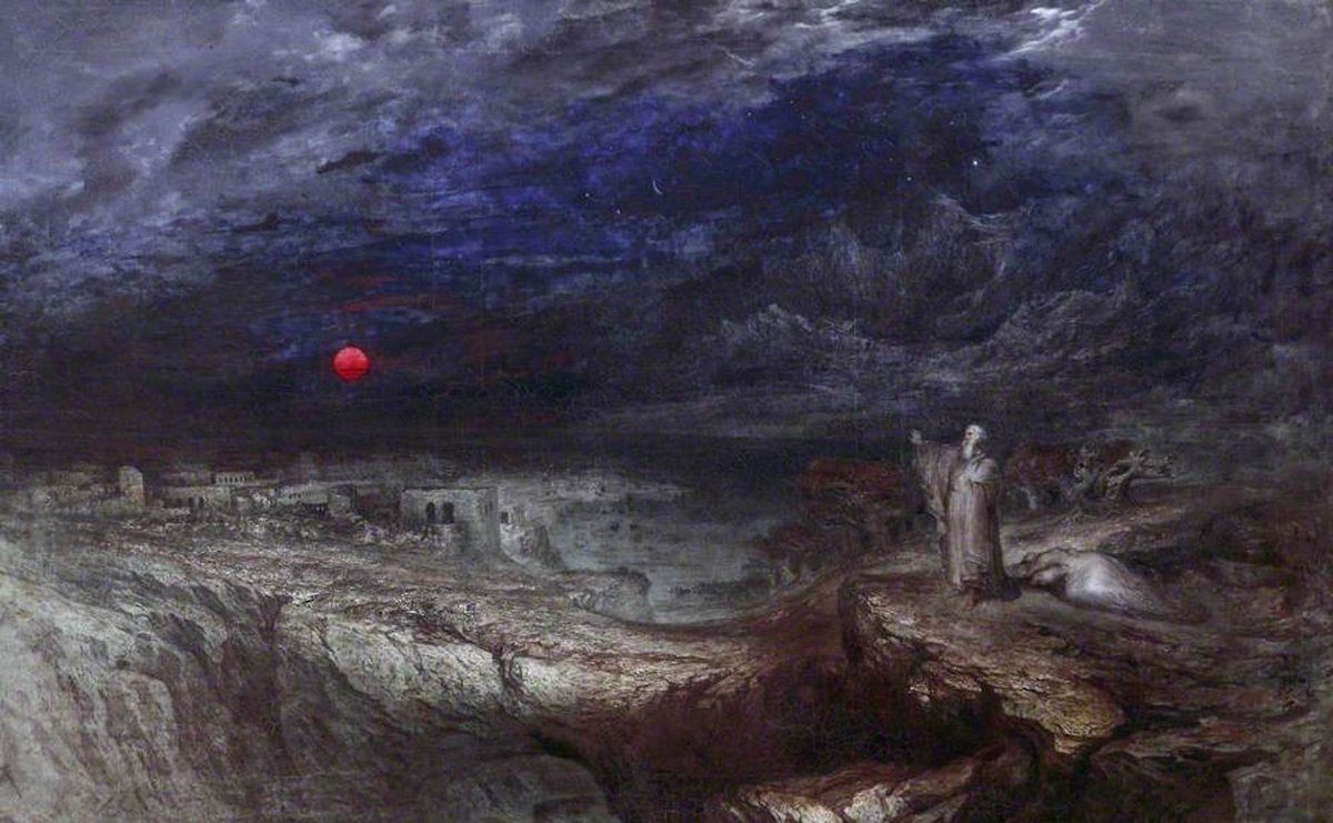 MrEwanMorrison's tweet photo. The Last Man to survive the Apocalypse - was a trendy subject in the Romantic Era. "Last Man" books, plays, poems &amp; paintings proliferated from 1823 till 1833. In 1826, three texts including a book by Mary Shelley were titled The Last Man. In 1823 John Martin painted his Last Man https://t.co/yaEBED2lhX