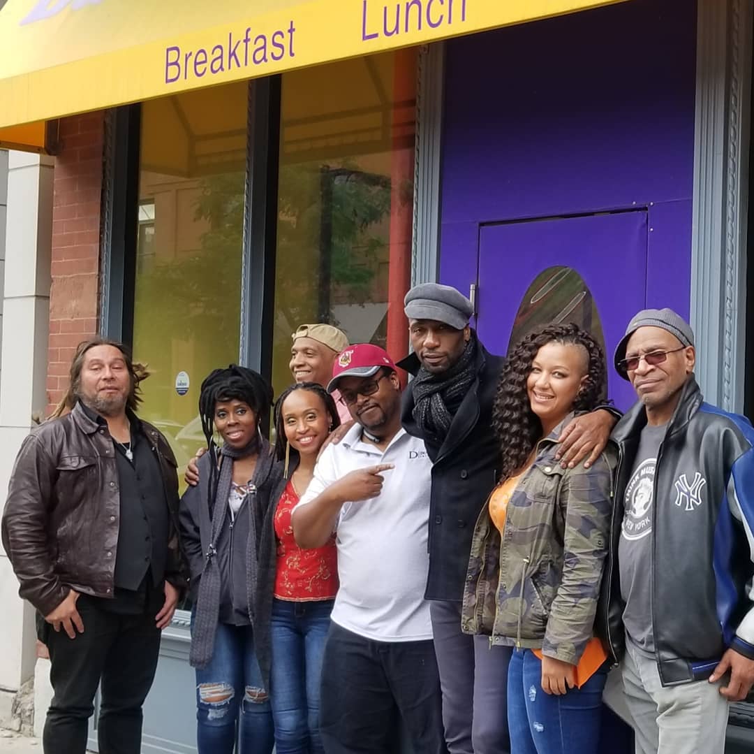 Look who joined us today!  @justleon & #leonandthepeoples with our GM after a great meal!  See them tonight at #changefest! Tix available at socialchange.site Use promo code LEON for 50% discount!  #comegetyousome