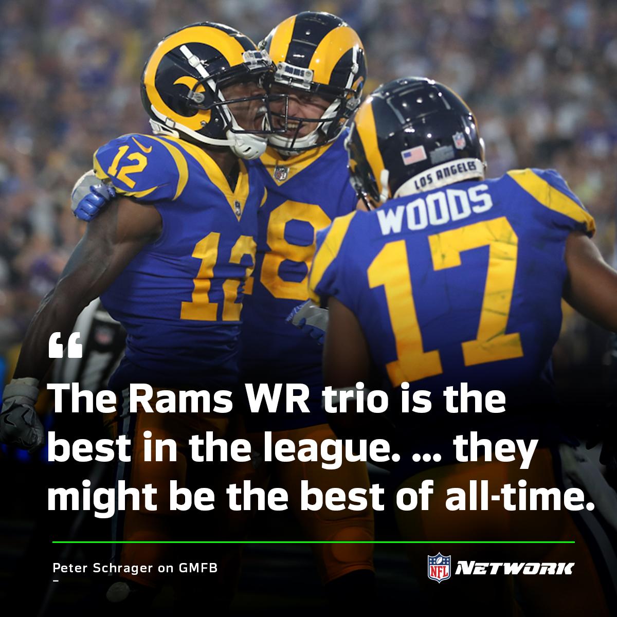 nflnetwork's tweet photo. Do you agree with @PSchrags on the @RamsNFL WRs? 🤔

📺: @gmfb https://t.co/LIo2ZkXKGz