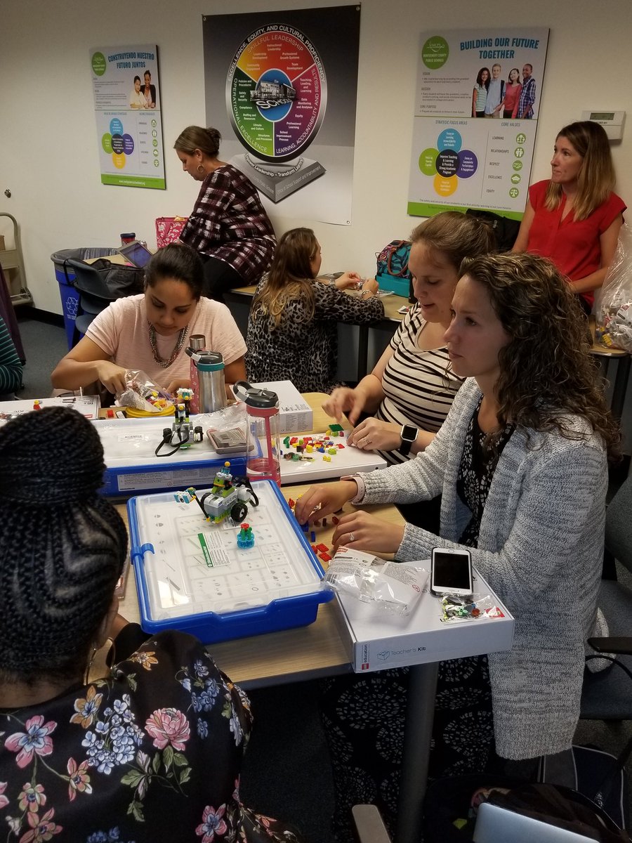 JLDaisey's tweet photo. Building Challenge! MCPS STEM teachers prepare to lead students in LEGO learning. @mcpsElemSTEM @LEGO_Education https://t.co/7xodIJmcDF