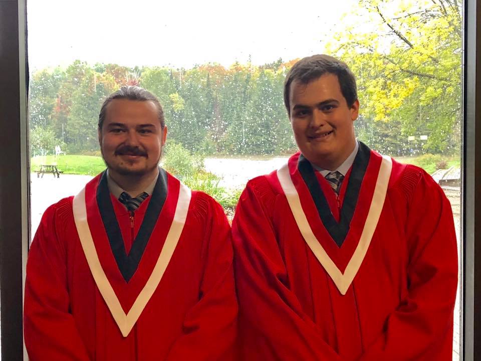 gerlitint's tweet image. Huge Congrats to Jeff and Jared on the presentation of their LIT Degree by Paschal Meehan, Vice President of LIT at todays Canadore Convocation. Not everyone gets to have both a Diploma from Canadore College in Culinary Management and a Bachelors of Arts in Culinary Arts from LIT