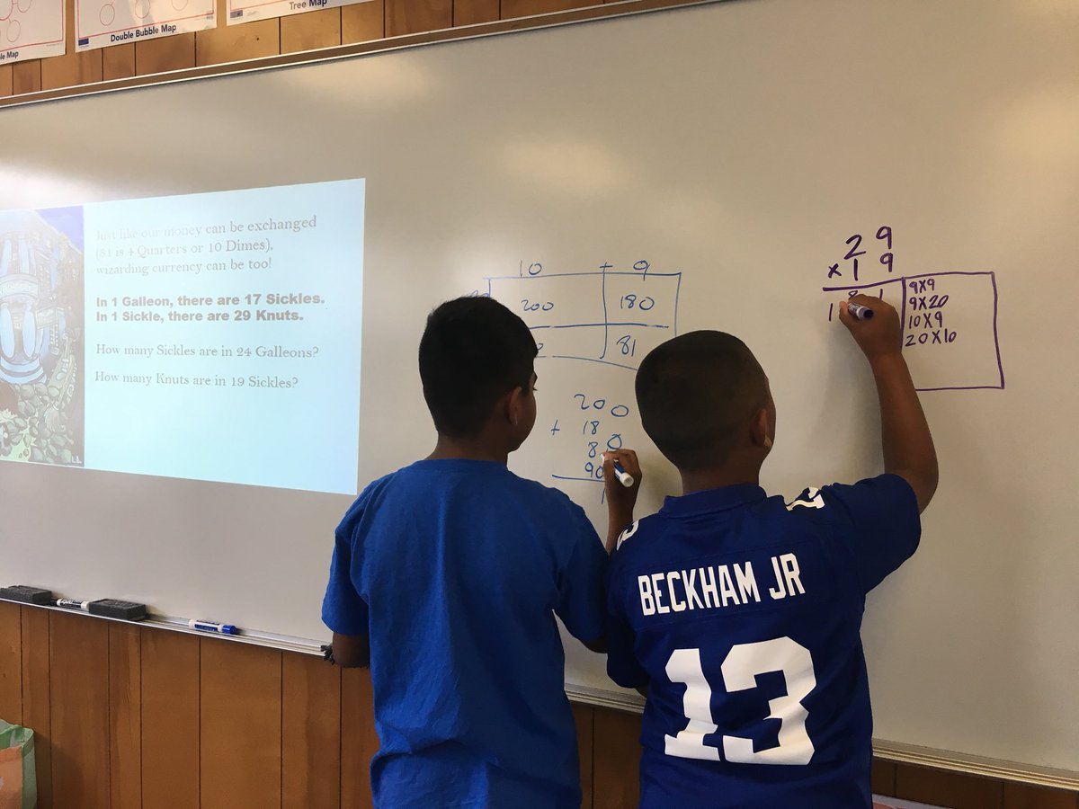 MrsBilsky's tweet photo. Fridays are meant for Harry Potter math lessons! #multiplication #fourthgrade #studentengagement https://t.co/0OSWcdNiFr