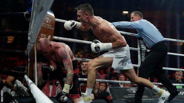 DavidFurneta's tweet photo. Congratulations to Callum Smith on winning the World Boxing Super Series Super middleweight final. #CallumSmith was too big an opponent for George Groves #StGeorgeGroves #GrovesSmith #GrovesvSmith #GrovesvsSmith #WBSS #boxing #Liverpool #London https://t.co/3CLNLEgwEq