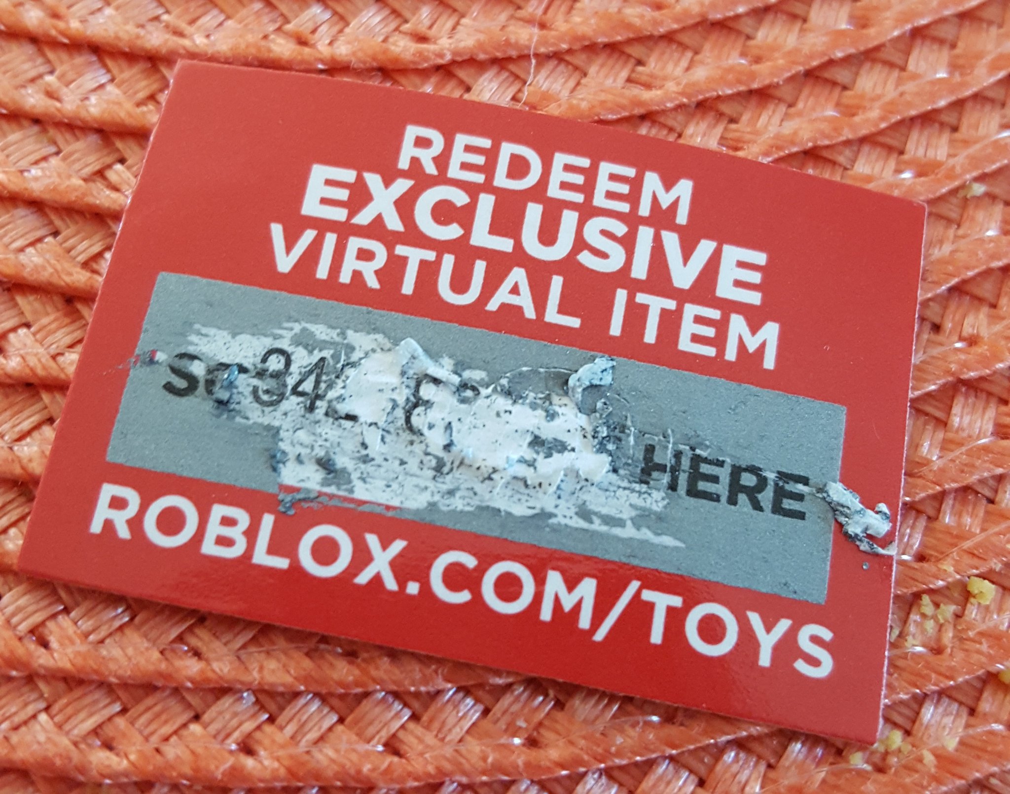 Roblox Sealed With Exclusive Virtual Item Lot Redeem Scratch Off