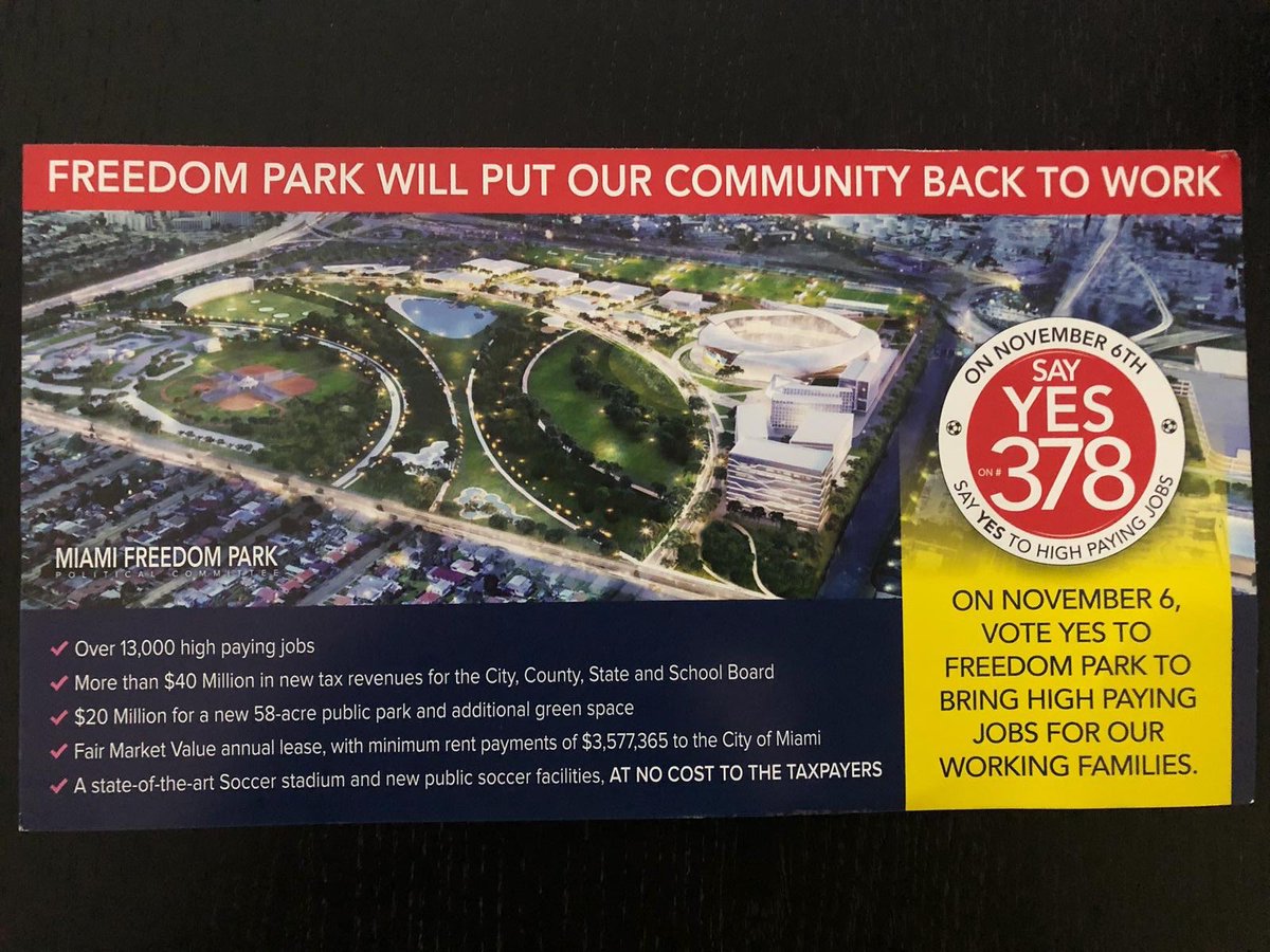 Southern_Legion's tweet photo. #Yesto378 means more good paying jobs for Miami, a true green space for all residents and a state of the art facility for the growth of soccer at all levels. #InterMiamiCF #YestoMLS #MLStoMelreese https://t.co/e8FugeQu6M