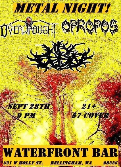 VEffigy's tweet photo. Come watch Opropos, Vile Effigy, and Overwrought in Bellingham tonight at 8pm https://t.co/yry7WzxLNa