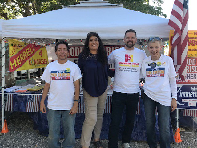 MikeHendricks82's tweet photo. With some wonderful people from Doña Ana at the state fair in Las Cruces. Then, in the evening was honored to speak to a crowded gymnasium of Luna County voters in Deming. Let’s work together to reduce crime, protect our children, and bring business back to NM. #hendricks4nmag https://t.co/tGdiRtXSjF