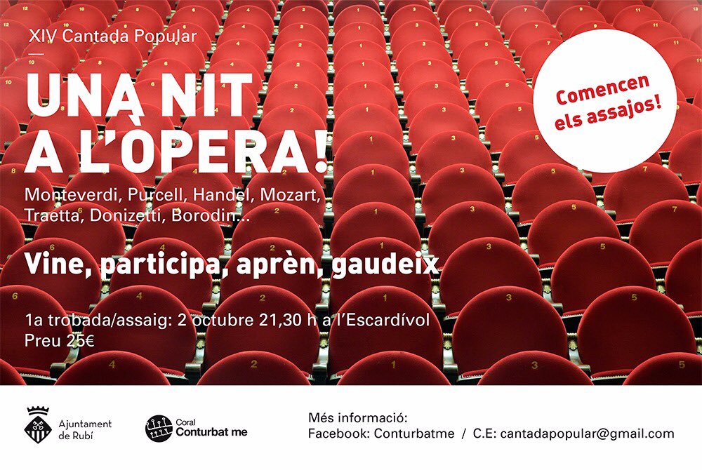 ConturbatMe's tweet photo. Apunta’t!!!!! Vine a #cantar!!!!
https://t.co/mEexjBPokp https://t.co/6v8QTQDeMk