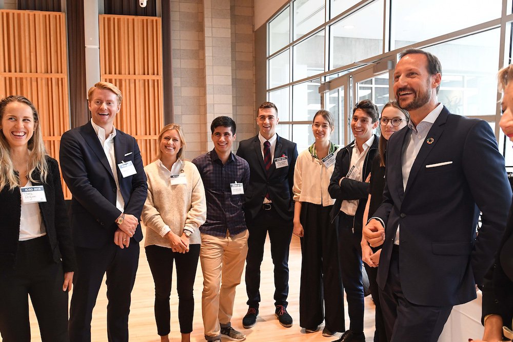 Columbia's tweet photo. Still have stars in our eyes from the World Leader's Forum this week. In addition to meeting with students, His Royal Highness Haakon, Crown Prince of Norway spoke to #ICSD2018 about the acceleration of change in technology and the opportunities it presents for the future. https://t.co/1BkanDSngV