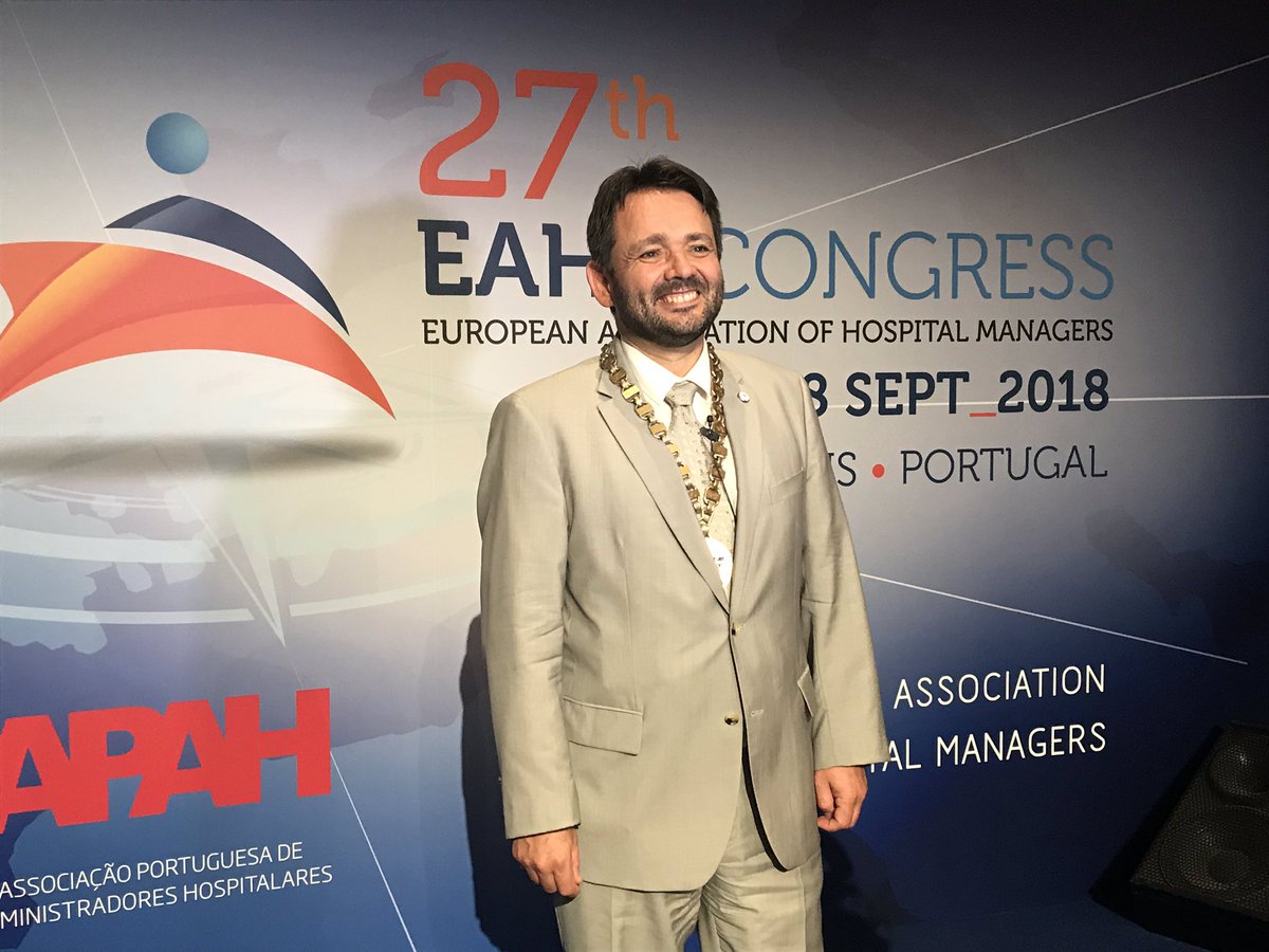 ehealthmgmt's tweet photo. Philippe Blua just announced as new #EAHM President.
#EAHM2018 
‘What’s happening in #healthcare today is fast like the Renaissance. I want to foster innovation’ https://t.co/MnoMEj6myg