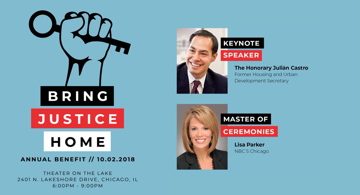 ChgoCivilRights's tweet photo. #BringJusticeHome featuring former HUD Secretary @JulianCastro is next Tuesday! We can't thank our Patron level sponsor @Paul_Hastings enough for their support. See you next week! #CivilRights #Chicago #FHA50 https://t.co/QdVY2EvWA9