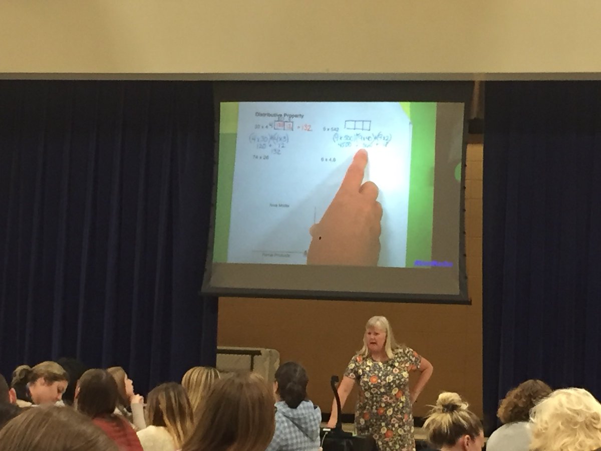 Sheri_Hartley's tweet photo. Thanks for a great day of learning. Love all the math strategies presented by Jana Hazekamp-area model, distributive property, partial products and more. #isdstrong #isd4thgrade  #isd5thgrade https://t.co/LjUFtaigmv