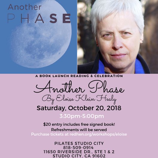 RedHenPress's tweet photo. Join Los Angeles’s first Poet Laureate Eloise Klein Healy as she celebrates the launch of her latest poetry collection, Another Phase!
#EloiseKleinHealy #AnotherPhase Tickets: https://t.co/7SrK3BFQfF https://t.co/kJ9xjoU0b0