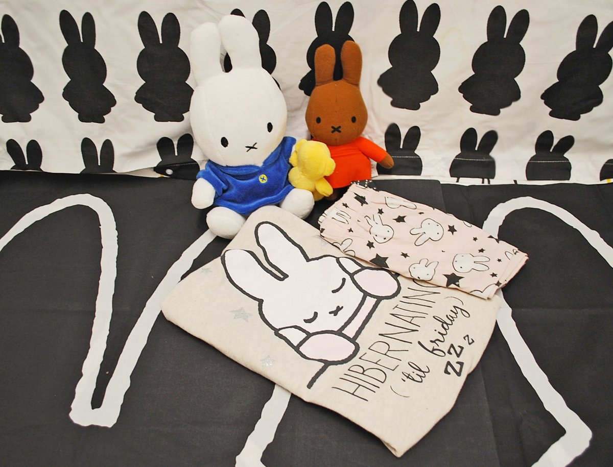 Miffy_UK's tweet photo. RT and follow Miffy for a chance to #win this ‘Hibernating til Friday’ set in size 10-12. #competition #MiffysPyjamas #NationalPyjamaWeek https://t.co/8VUd1ZcGL1