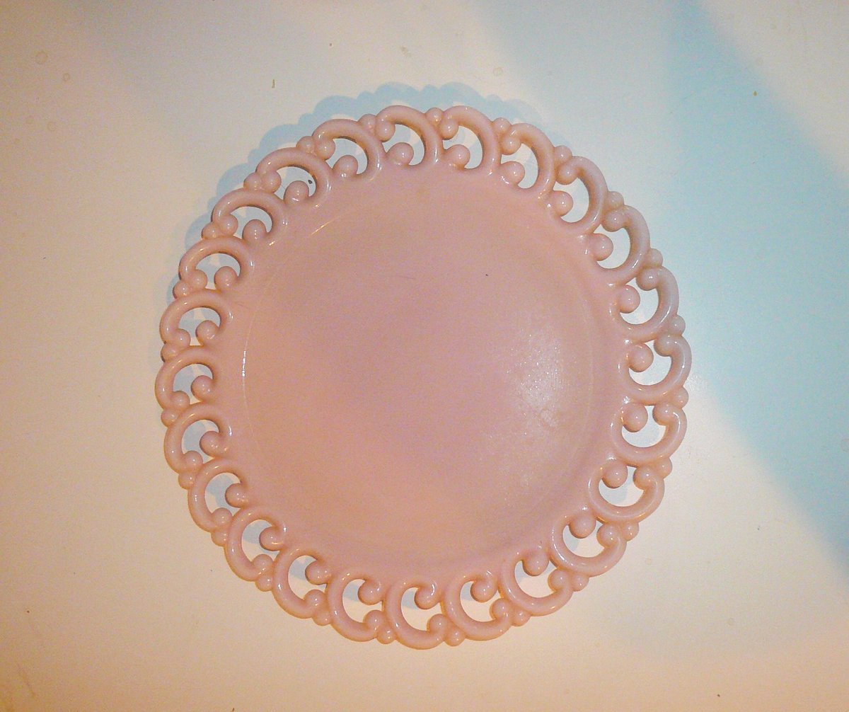 VintageReinvent's tweet photo. Excited to share the latest addition to my #etsy shop: Pink Milk Glass Round Plate Rare Plate Backward C Lattice Small Platter Heavy Plate by VintageReinvented https://t.co/c6ovtX8lsB #vintage #collectibles #pink #pinkmilkglass #pinkplate #vintagereinvented https://t.co/DK713nfunv