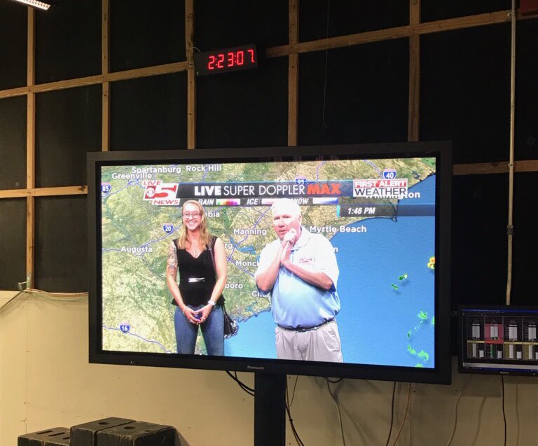 cofcwx's tweet image. This semester’s Broadcast Meteorology class visited @Live5News today to gain some hands-on WSI and chroma key experience. Many thanks to @BILLWALSHTV! #cofcwx #metstudents