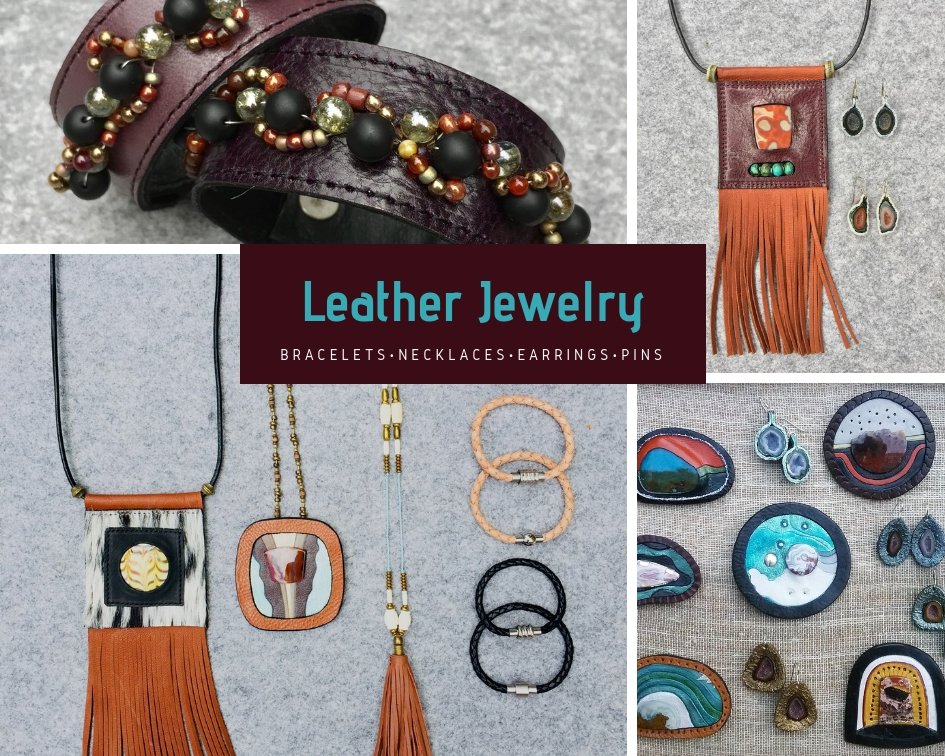 MaryESisulak's tweet photo. Leather Jewelry for Fall - https://t.co/9c6bBr7YyQ #handmade leather Jewelry at Turtle Ridge in #doorcounty. Great for fall. #fallfashio, #doorcountyfall https://t.co/weIprVoQCO