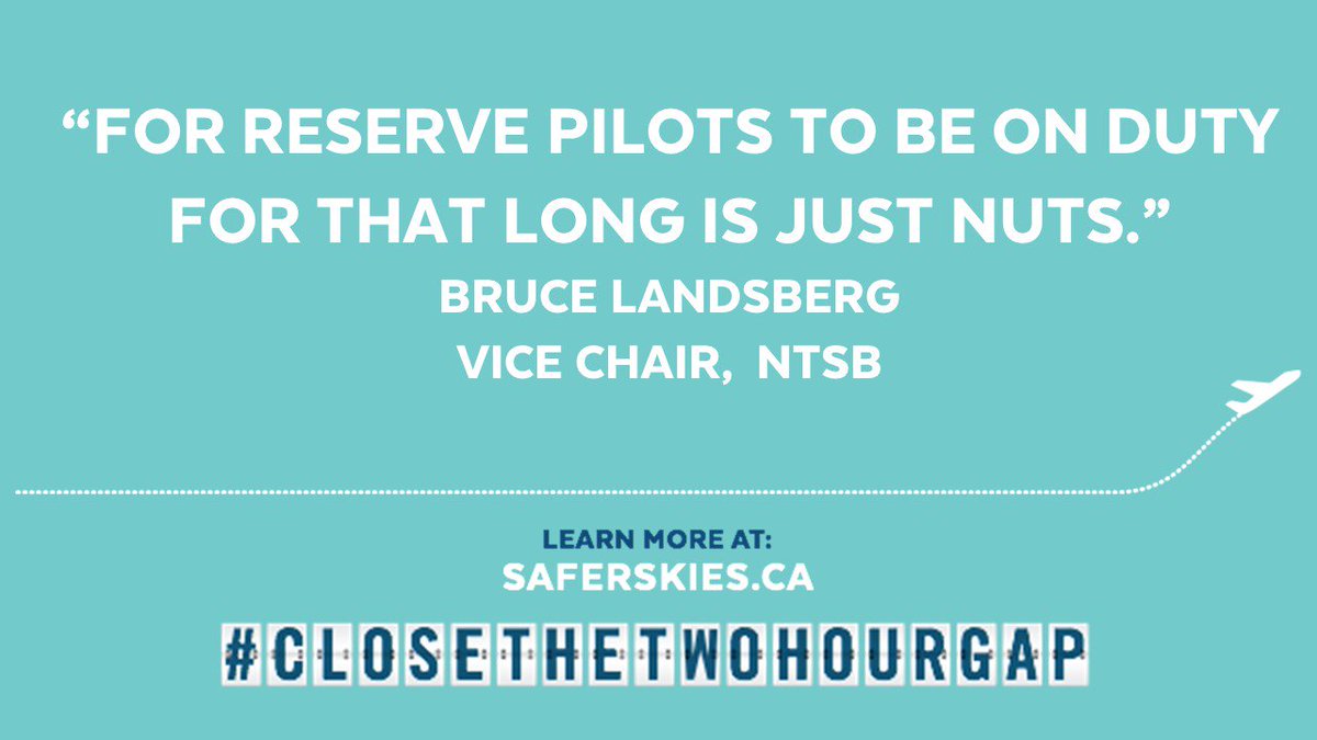 SaferSkiesCDN's tweet photo. The #NTSB Public Meeting Re: #AC759 - Finding #(13) "Current Canadian regulations do not, in some circumstances, allow for sufficient rest for reserve pilots, which can result in these pilots flying in a fatigued state during their window of circadian low." https://t.co/BZBSiWn4sA