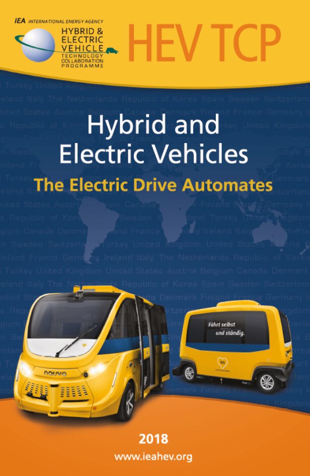 Gereon's tweet photo. Just on time for #EVS31 in Kobe, Japan, the new annual report of the Technology Collaboration Programme Hybrid and #ElectricVehicles (HEV TCP) of the #IEA has been released. The motto of the report edited by @VDIVDE_IT is “The Electric Drive Automates”.  https://t.co/OI3n7y6QY1 https://t.co/gaGwNjOwoX