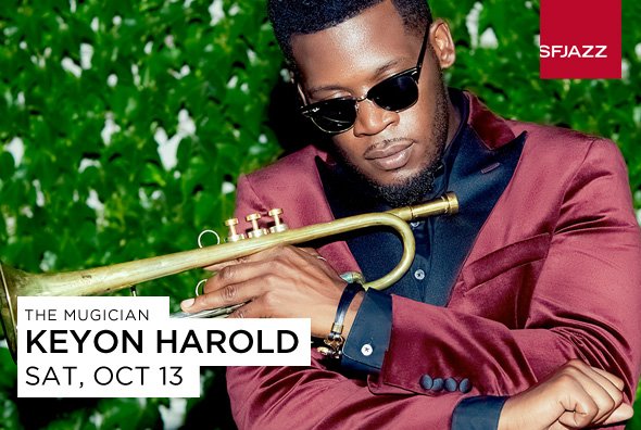 SFJAZZ's tweet photo. .@keyonharrold performs in a four-night #NewTrumpet mini-fest at #SFJAZZ on 10/13, along with Adam O'Farrill (10/11), @sonofjekab (10/12) and @mhillsounds (10/14). Tickets: https://t.co/zOtCZoz2ID https://t.co/dfrunXzUzi