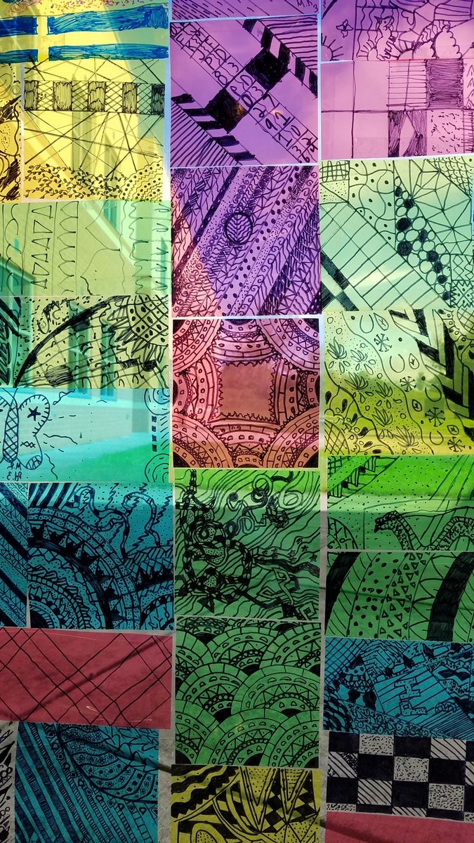 WhyBoWhy's tweet photo. Love the stained glass projects displayed on Main Street! Big thanks to Ms. Wilson and her students for their help beautifying our building! #FCPSVPA https://t.co/EADNgVexnh