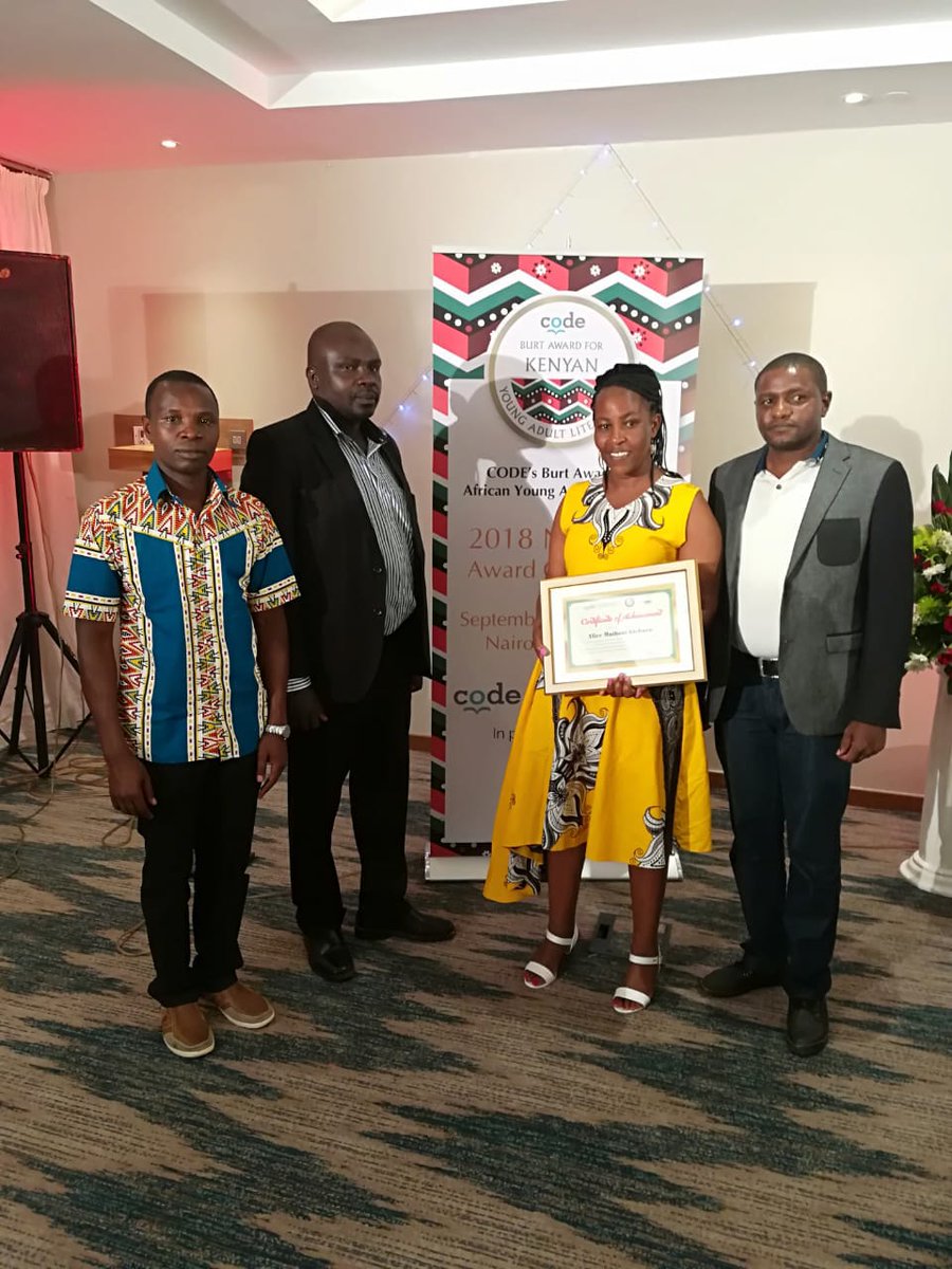 Lhornpublishers's tweet photo. Longhorn Publishers author, Alice Muthoni wa Gichuru, won the 2018 @CODEBurtAwards under the Literature category, during the award ceremony currently going on at @CrownePlaza
#NIBF2018 #ExpandingMinds https://t.co/iBbRmVEapI