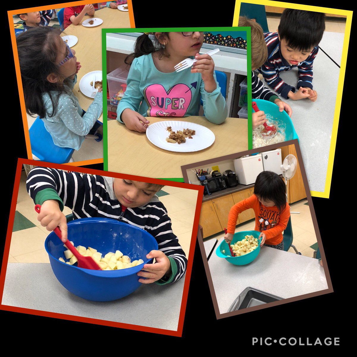 OurRoom146's tweet image. We made apple crisp 🍎 on this beautiful fall day! #YRDSB #lifeskills #communityclass