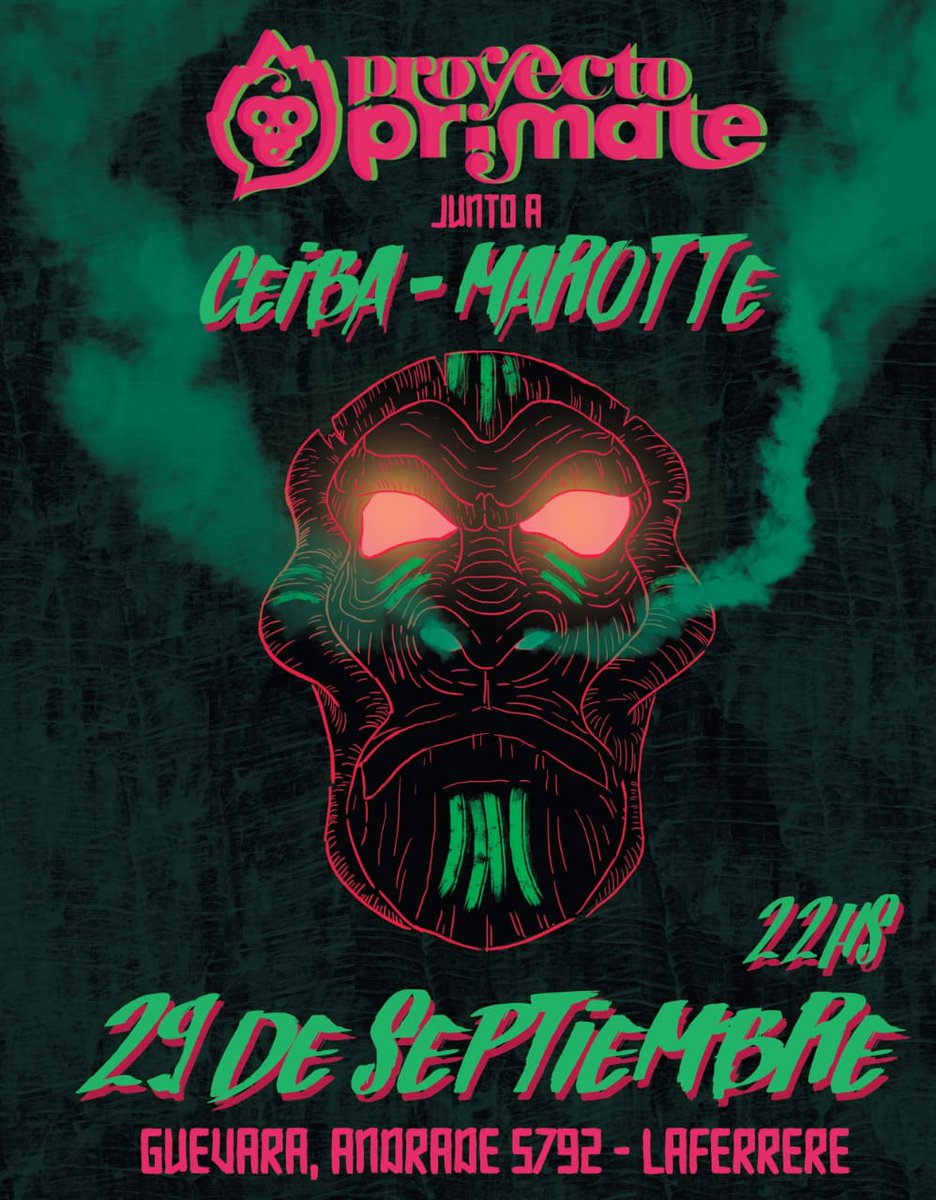 proyectoprimate's tweet photo. Mañana en Guevara Club(laferrere) junto al gran @Marotteok y los amigos de Ceiba, los esperamos a las 22hs🐒 https://t.co/vBipjUw7Hy