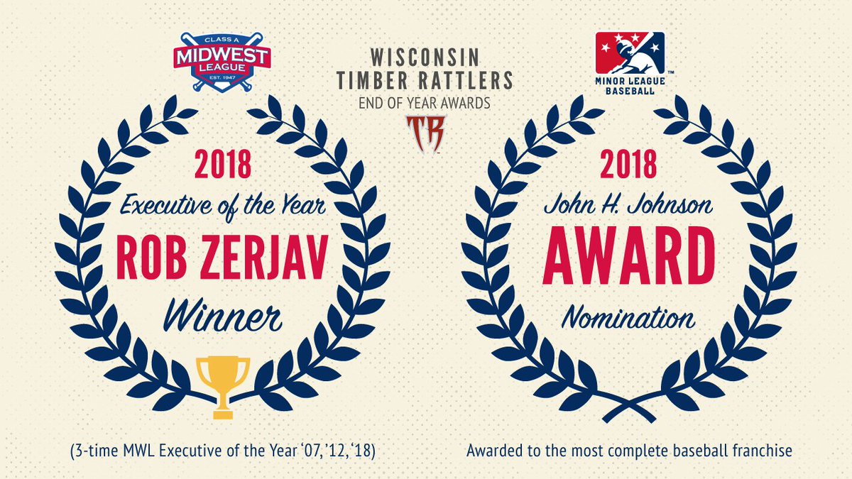 TimberRattlers's tweet photo. #TRatNation, Zerjav Named MWL Executive of the Year; Rattlers Nominated for John H. Johnson Award https://t.co/291GA0WCUS https://t.co/xjxHH4WTt3