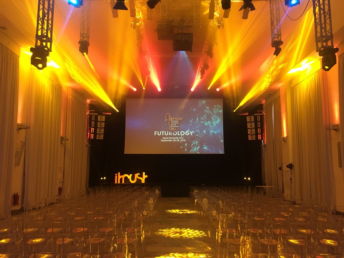 d_veneziano's tweet photo. Very proud of having organized the #itrust18 event in Rome with @robymiano in this beautiful venue. Three different light setups to highlight the different med innovation topics. Looking forward to @ExponentialMed in San Diego @daniel_kraft https://t.co/7htRsYffSn