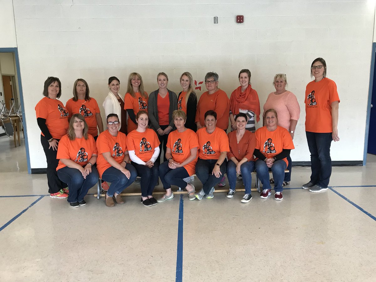LaureaShaw's tweet photo. #EveryChildMatters @FES_NB Orange Shirt Day at FES. @ASDWLimelight https://t.co/aJaXvfinFu