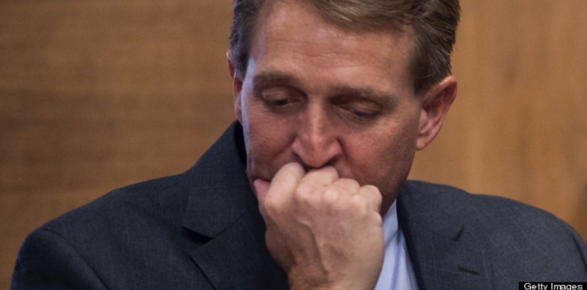 carrieksada's tweet photo. Ladies and gentlemen this is what becomes of a man who has accepted bribes his entire political career.
He can now be shamelessly blackmailed into submission.
#JeffFlake
#ComfirmJudgeKavanaugh https://t.co/SLRgxqm5qM