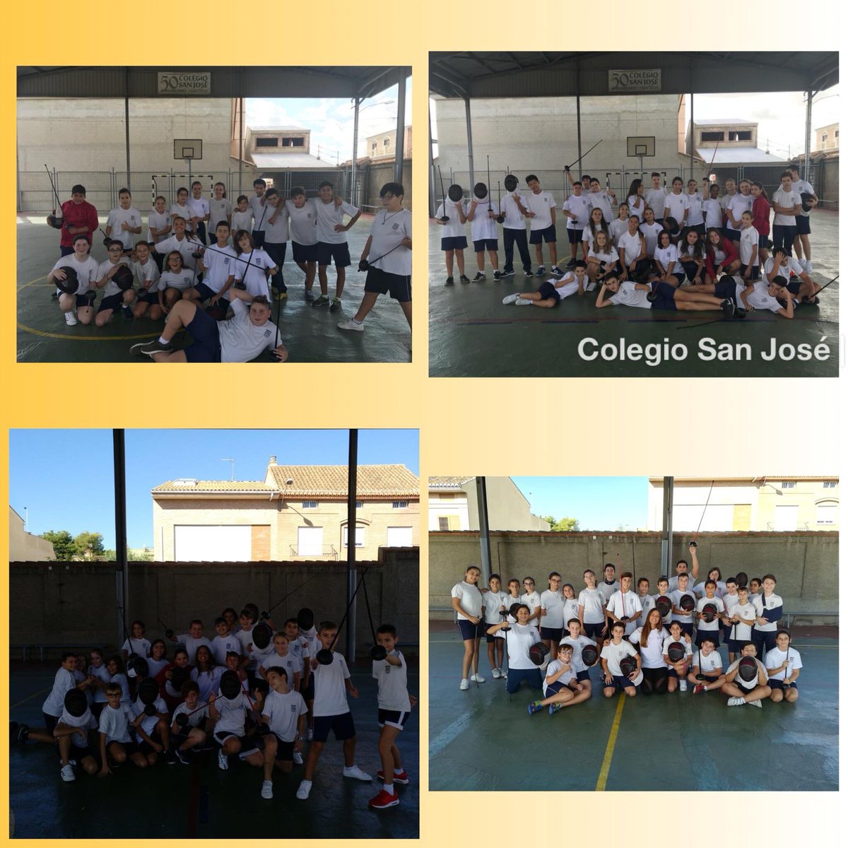 pto_sanjose's tweet photo. ¡La esgrima ha invadido nuestro cole! 🤺Gracias Rosa por estas clases y hacer que nuestr@s alumn@s conozcan este noble deporte. #fecv #clubesgrimameliana https://t.co/QvnBgAma4n