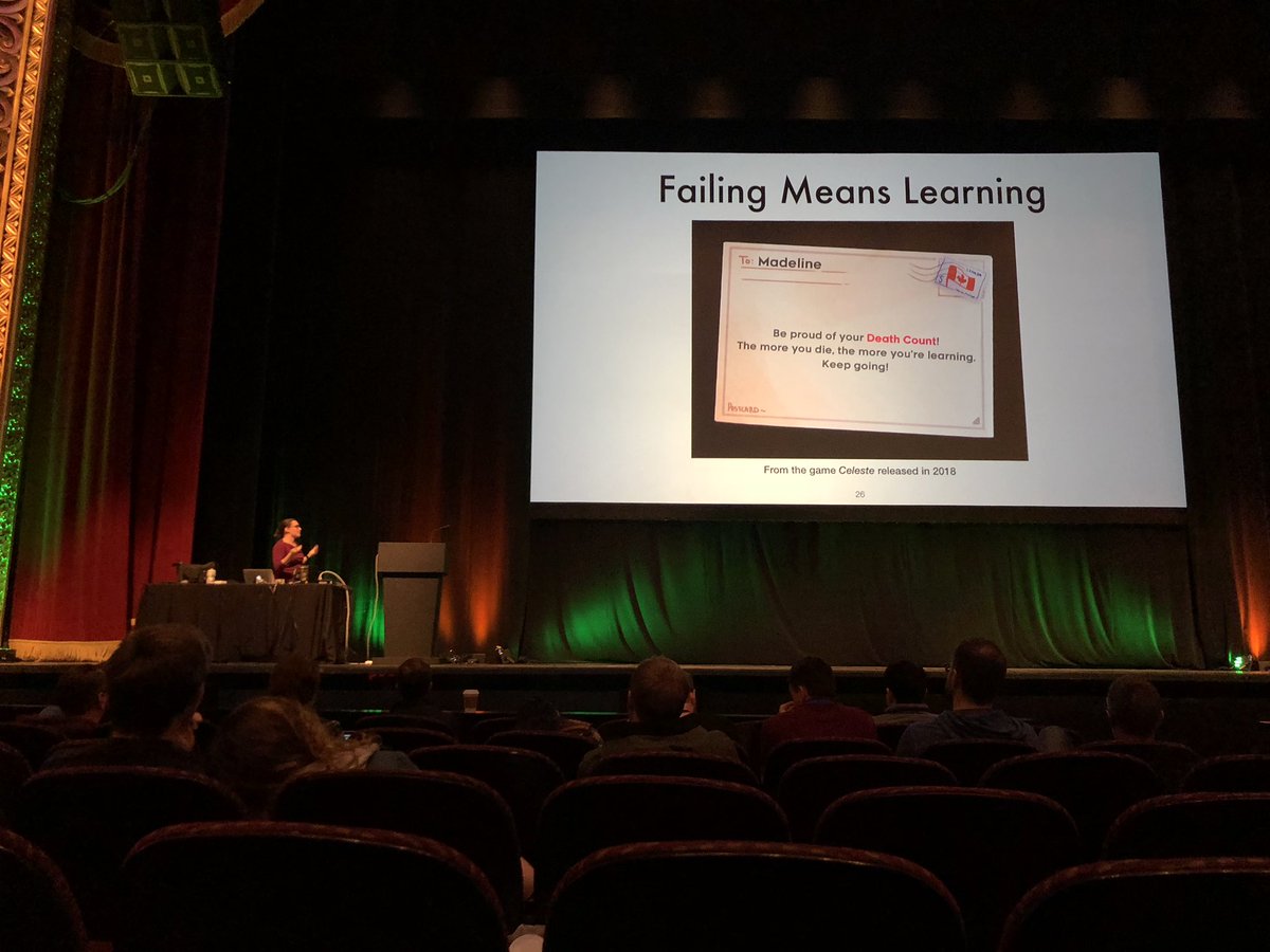 winebaths's tweet image. S/O @celeste_game shout out at Strangeloop! @chrisamaphone #strangeloop