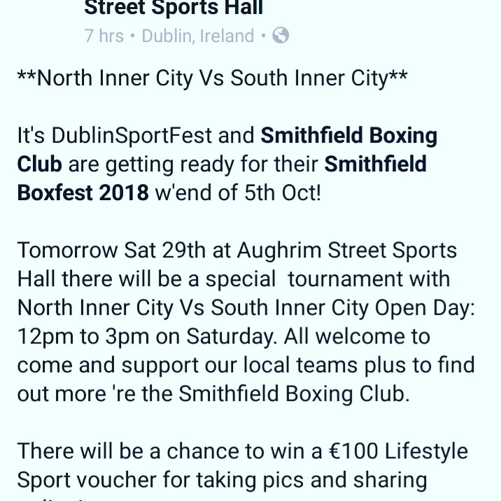smithfieldBC's tweet photo. Big thanks to our friends @StoneybatterPoP for this shout out for our @dccsportsrec #Dublinsportsfest Open Day in our Aughrim Street clubhouse tomorrow, 12pm to 3pm. Everyone is welcome!
#community
#LiveActiveLiveWell
#LiveWellBeWell
#Sport https://t.co/vd3VrNewor