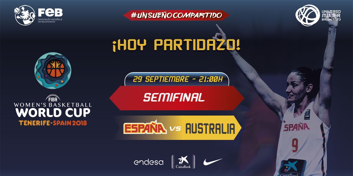 BaloncestoESP's tweet photo. No queremos despertar de este sueño así que HOY vamos a seguir SOÑANDO ⭐

🏆 #FIBAWWC a por #UnSueñoCompartido
SEMIS
 🇪🇸 🆚 🇦🇺 
🏟️ Pabellón Santiago Martín 
🕛 20h (hora canaria)
📺 @teledeporte

#AhoraEsElMomento #SomosEquipo https://t.co/wUHQZHSxfz