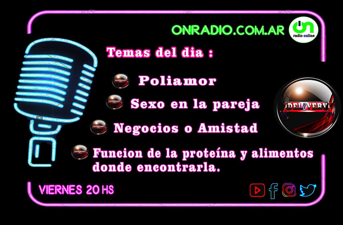 DeliveryOnLineO's tweet photo. Hoy a las 20 hs. En Vivo 
Por https://t.co/QHkbbaxK1Y 
O escuchanos en Vivo. Por Hoy a https://t.co/DT4YmMFB4E https://t.co/L15tqMjRf8