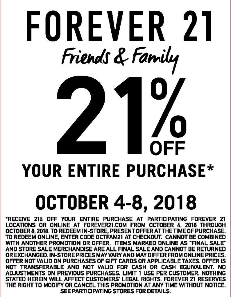 NorthridgeFC's tweet photo. Check out @Forever21  for their Friends &amp; Family Event. Must Present flyer for discount. See store for details. https://t.co/3LdbANuGfJ