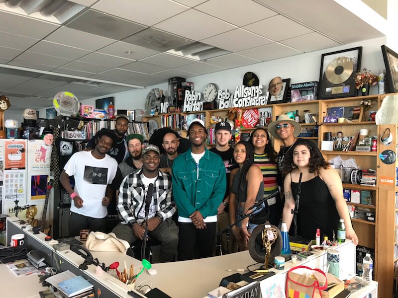 sabaPIVOT's tweet photo. MY TINY DESK IS DROPPING OCTOBER 1ST. I BROUGHT EVERYONE WHO WORKED ON ‘CARE FOR ME’... OH YEAH, AND I ALSO BROUGHT MY DAD https://t.co/2KgLQWnq1W