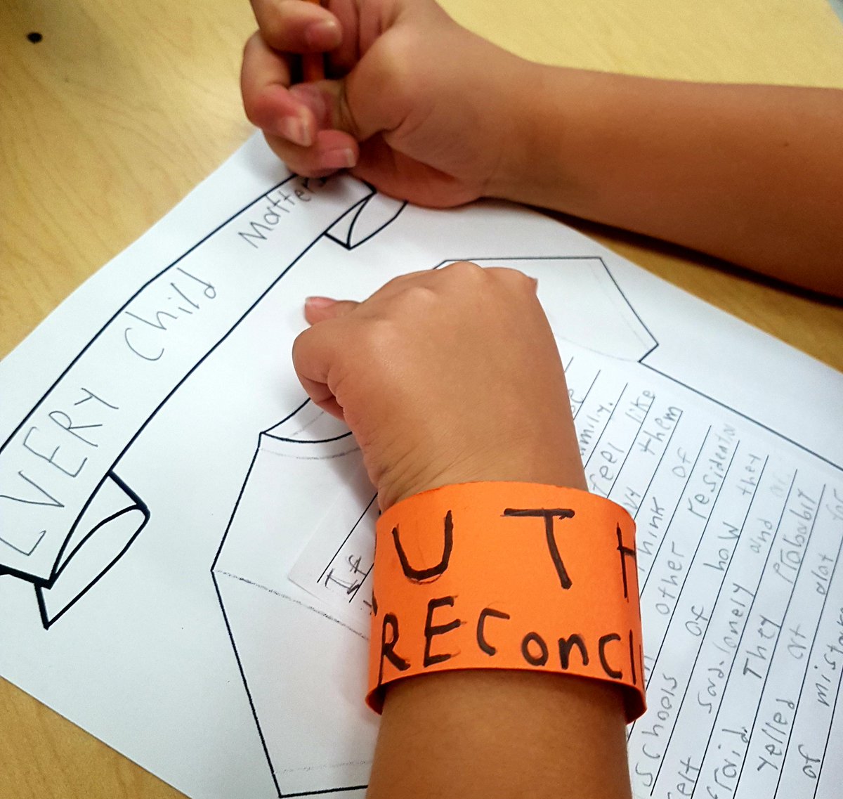ParsaShahid's tweet photo. "Orange Shirt Day is to learn the truth about how unfairly children were treated in residential schools so we can win the trust back from the indigenous people of Canada." ~Devyn (Gr.3)
#innocentwisdom #OrangeShirtDay #TruthAndReconciliation @HWDSB https://t.co/vg3XUXp0Yc