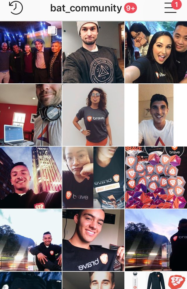 BAT_Community's tweet photo. Pssst! Did you know the @BAT_Community is on @instagram? 😯 Come join us for updates, fan pics and weekly giveaways! 📸: BAT_Community https://t.co/SPstmWlUPm   

$BAT #Brave #BeBrave #SayCheese https://t.co/DCxMXaSEid