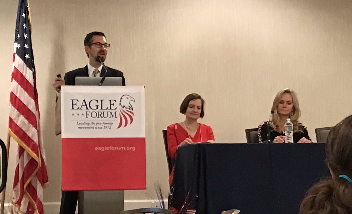 EagleForum's tweet photo. Family Matters I Panel - Moderator: Anne Schlafly Cori. Panelists: Garth Van Meter and Rebecca Hagelin. 
#EC47 #EagleForum #EagleCouncil https://t.co/RMTRyczmvL