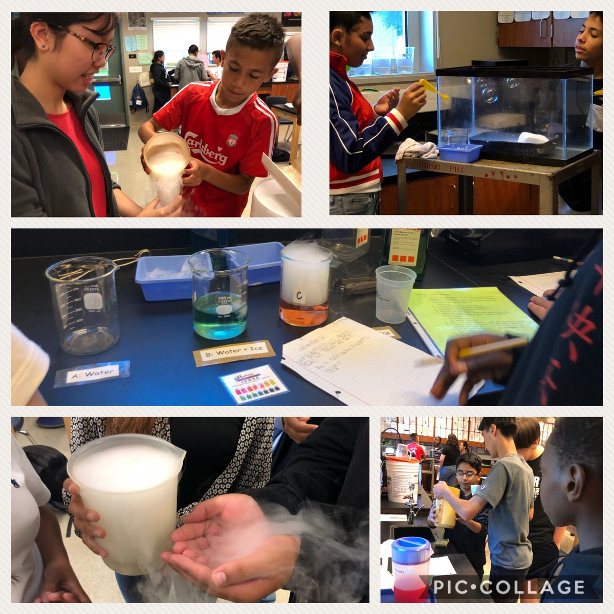 HorneScience's tweet photo. Investigating energy and states of matter with dry ice in SMS Science  8 https://t.co/jcTl4GD8hO