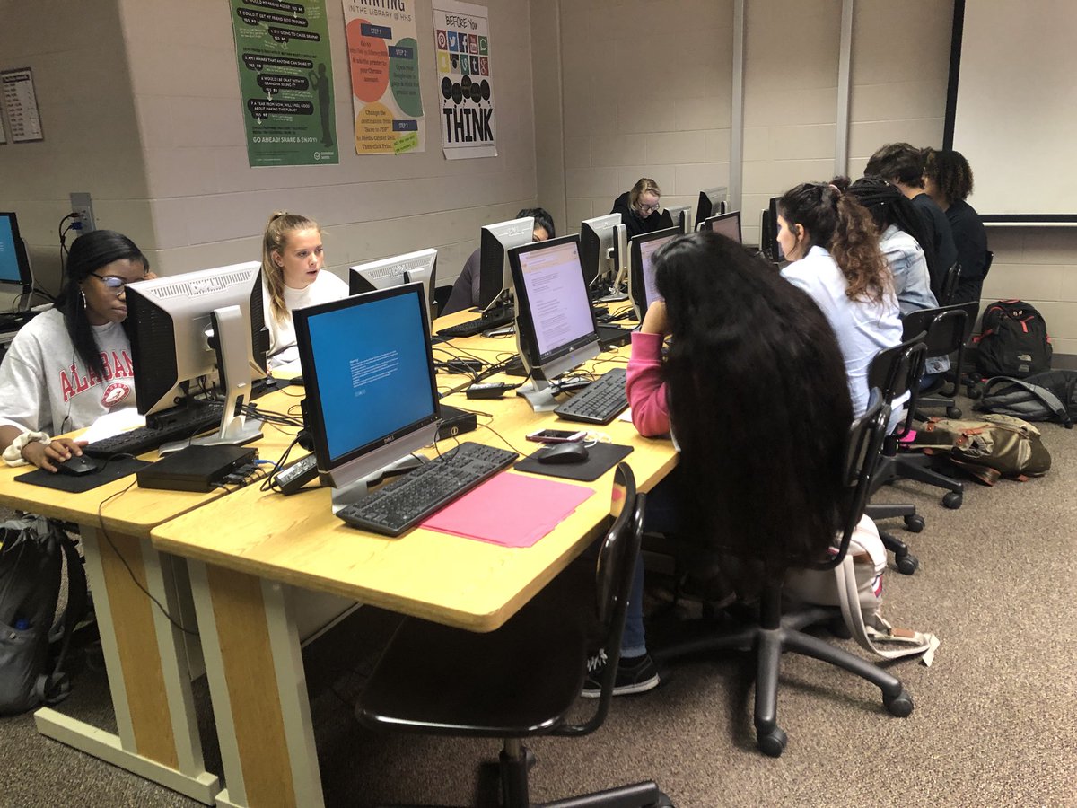 brit_riddleHHS's tweet photo. Some of my 6th period kiddos hard at work today, in @TheLibraryatHHS , investigating marriage laws for our home state and comparing our laws with other states and countries. Stay tuned for more wedding festivities within the next couple of weeks! #facs #fcs #iteachfacs https://t.co/uzshRzIvpP
